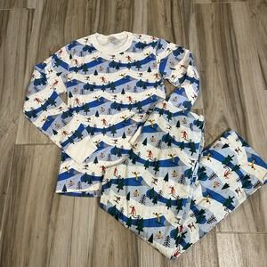 Hanna‎ Andersson Adult Small Ski Pajamas Set Organic Cotton Holiday Ski Slopes